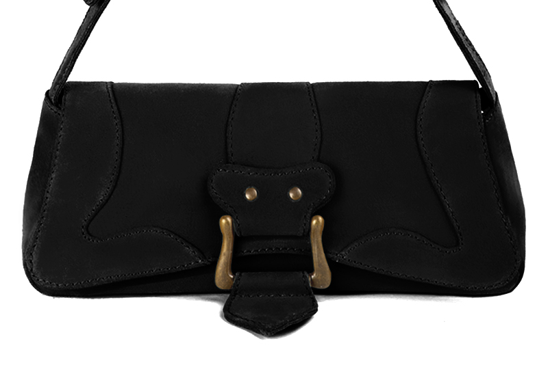 Dress small handbag in matt black leather - Profile view